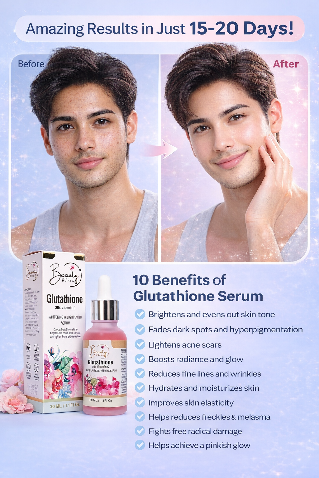 GLUTATHIONE + 30X VITAMIN C SERUM + GLUTAX SOAP FREE Hot 🔥 Sale