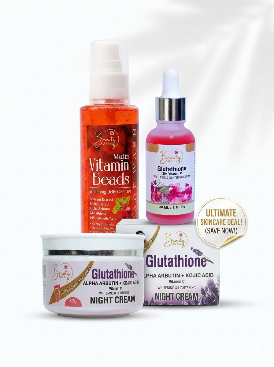 Glutathione Serum + Glutathione Night Cream 60 grams + Face Wash
