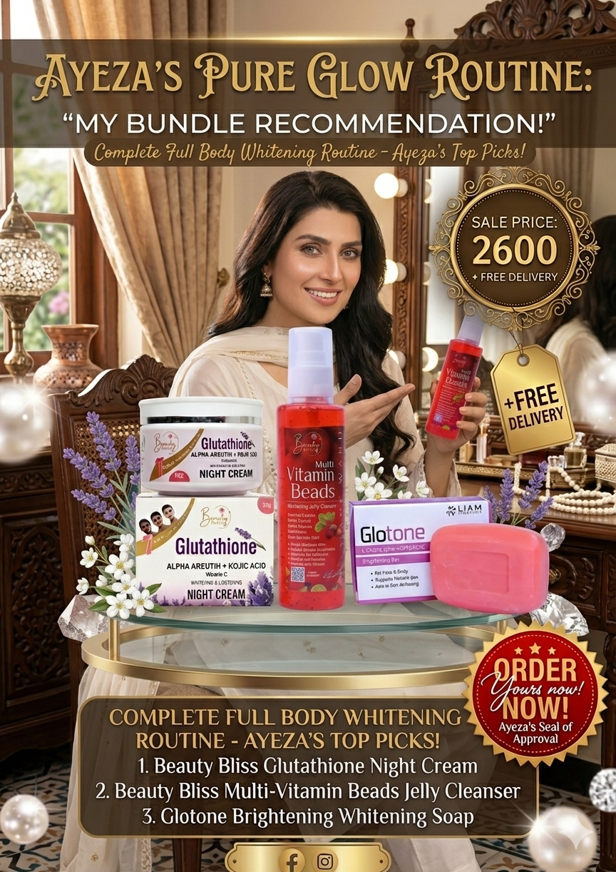 FULL BODY WHITENING DEAL 1 Glutathione Night Cream Big + 1 Face Wash + 1 Soap