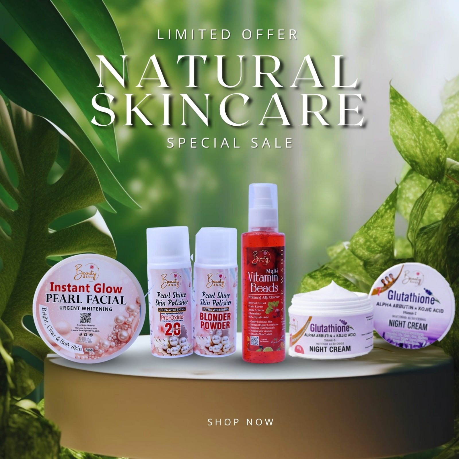 ( PARTY DEAL ) Skin Polisher + Vitamins Beads Face Wash + Night Cream + Urgent Facial