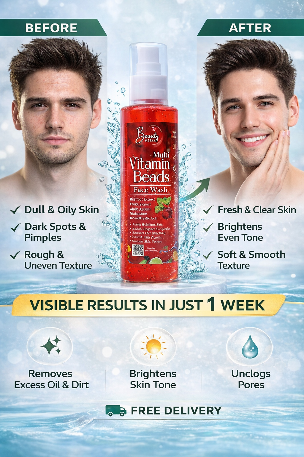 Face wash Multi Vitamins Beads Jelly Cleanser